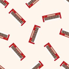 music keyboard cartoon seamless pattern background
