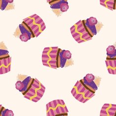 decorating cake 10 cartoon seamless pattern background N58