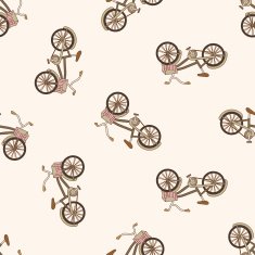 transportation bike cartoon seamless pattern background N43