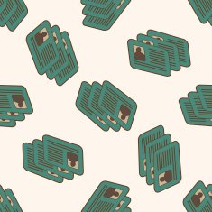 Computer-related desktop icon cartoon seamless pattern background N7