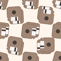 Computer-related desktop icon cartoon seamless pattern background N18