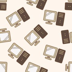 Computer-related desktop icon cartoon seamless pattern background N29