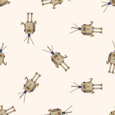 robot cartoon seamless pattern background N109