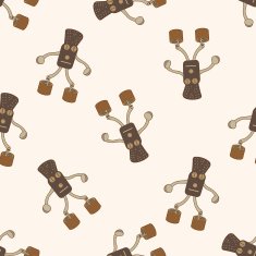 robot cartoon seamless pattern background N113