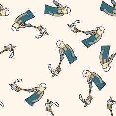 fisherman cartoon seamless pattern background