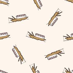 fishing boat cartoon seamless pattern background