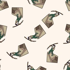fisherman cartoon seamless pattern background N3