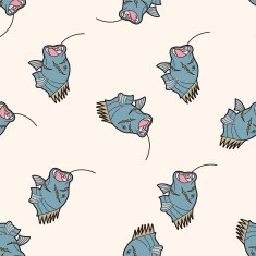 fishing cartoon seamless pattern background N4
