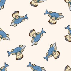 fisherman cartoon seamless pattern background N5