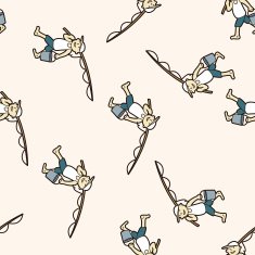 fisherman cartoon seamless pattern background N6