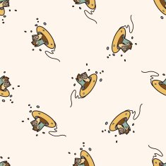 water rides cartoon seamless pattern background