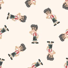 cartoon character person seamless pattern background N14