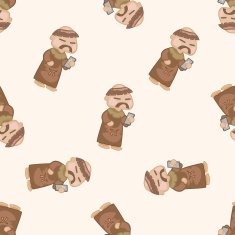 cartoon character person seamless pattern background N15