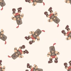 cartoon character person seamless pattern background N17