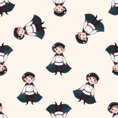 cartoon character person seamless pattern background N20