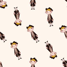 cartoon character person seamless pattern background N22
