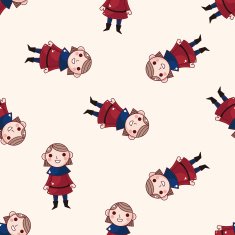 cartoon character person seamless pattern background N23