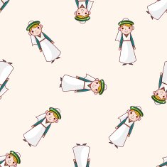 cartoon character person seamless pattern background N25