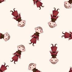 cartoon character person seamless pattern background N26