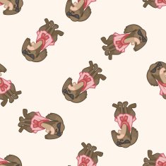 animal dog cartoon seamless pattern background N46