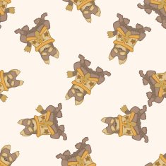 animal dog cartoon seamless pattern background N48