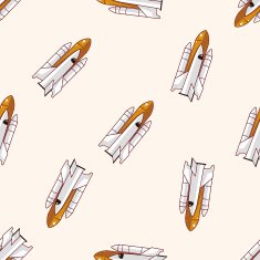 spaceship cartoon seamless pattern background N76
