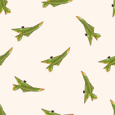 airplane cartoon seamless pattern background N13