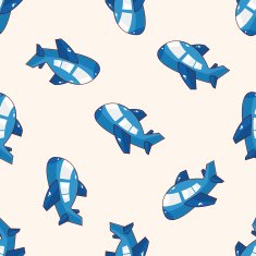 airplane cartoon seamless pattern background N14