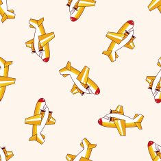 airplane cartoon seamless pattern background N15