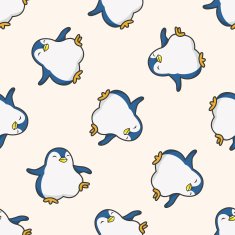 animal pengiun cartoon seamless pattern background