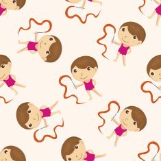 dancer cartoon seamless pattern background N28