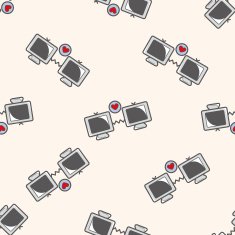 Computer-related desktop icon cartoon seamless pattern background N37
