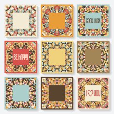 set of cards with kaleidoscope pattern N5