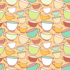 Seamless pattern with decorative cups
