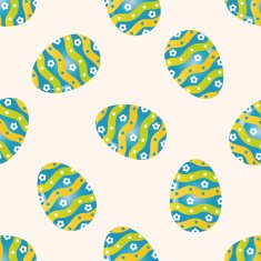 easter painting egg cartoon seamless pattern background N10
