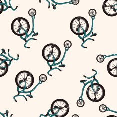 transportation bike cartoon seamless pattern background N52