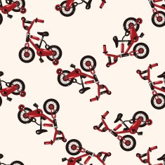 transportation bike cartoon seamless pattern background N53