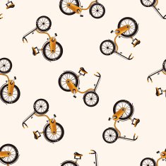 transportation bike cartoon seamless pattern background N54