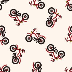 transportation bike cartoon seamless pattern background N56