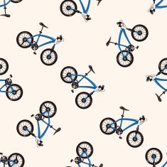 transportation bike cartoon seamless pattern background N57
