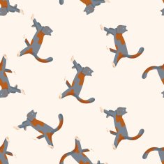 animal cat cartoon seamless pattern background N22