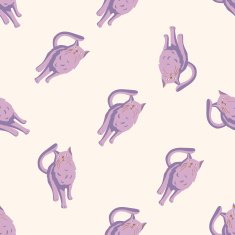 animal cat cartoon seamless pattern background N24
