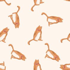 animal cat cartoon seamless pattern background N26
