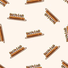 cake cartoon seamless pattern background N2