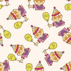 birthday cartoon seamless pattern background