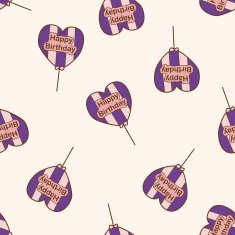 birthday ballon cartoon seamless pattern background