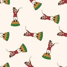 circus tamer cartoon seamless pattern background N3