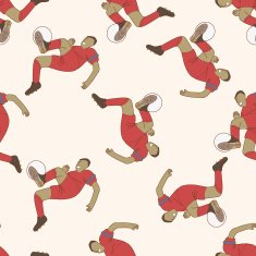 Sport soccer player cartoon seamless pattern background N20