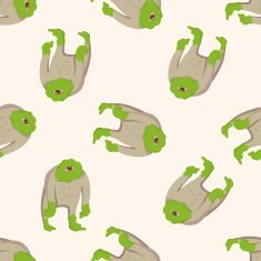 monster cartoon seamless pattern background N38