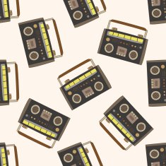 radio cartoon seamless pattern background N65